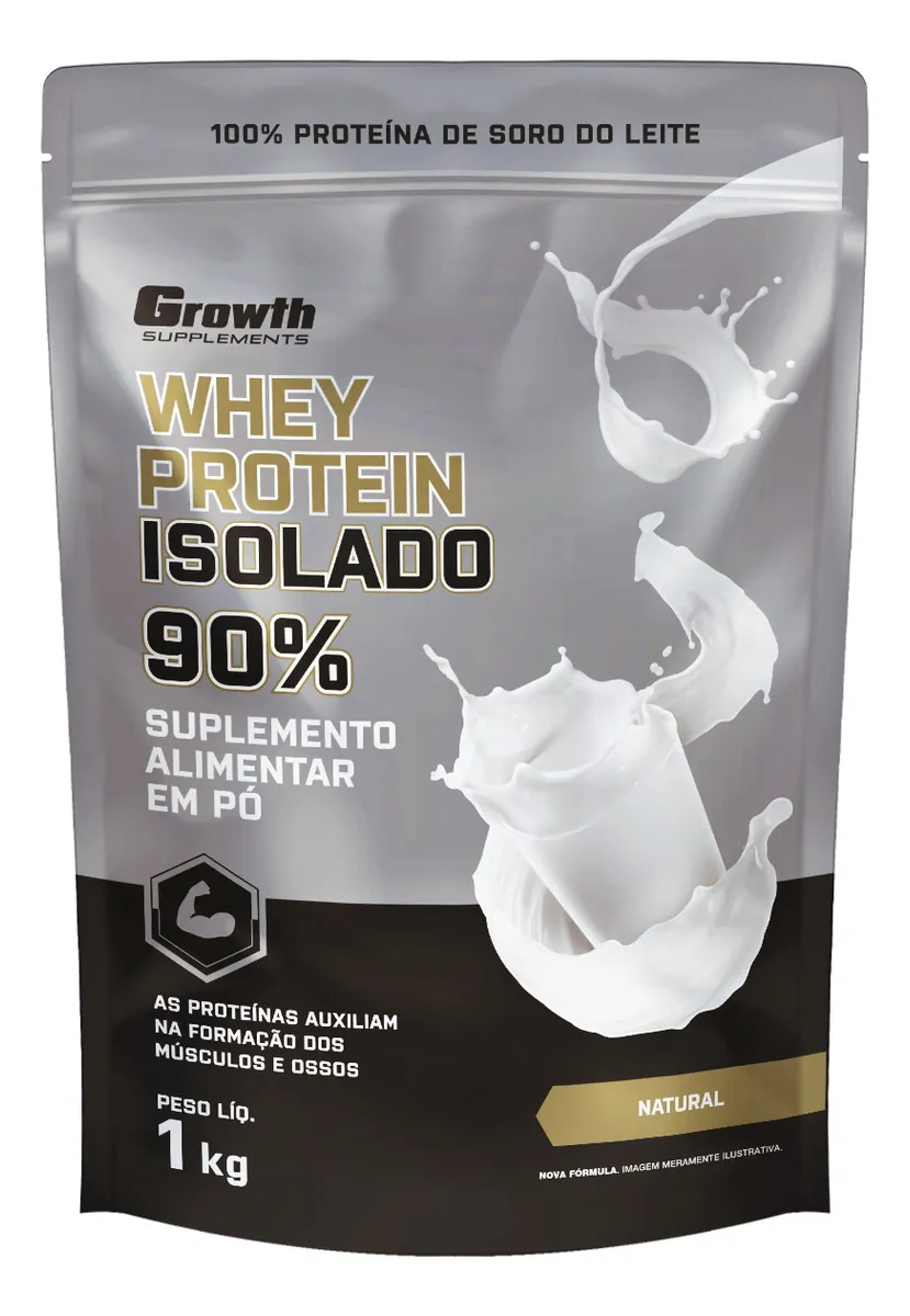 Whey Protein Isolado Growth Supplements 1kg Natural